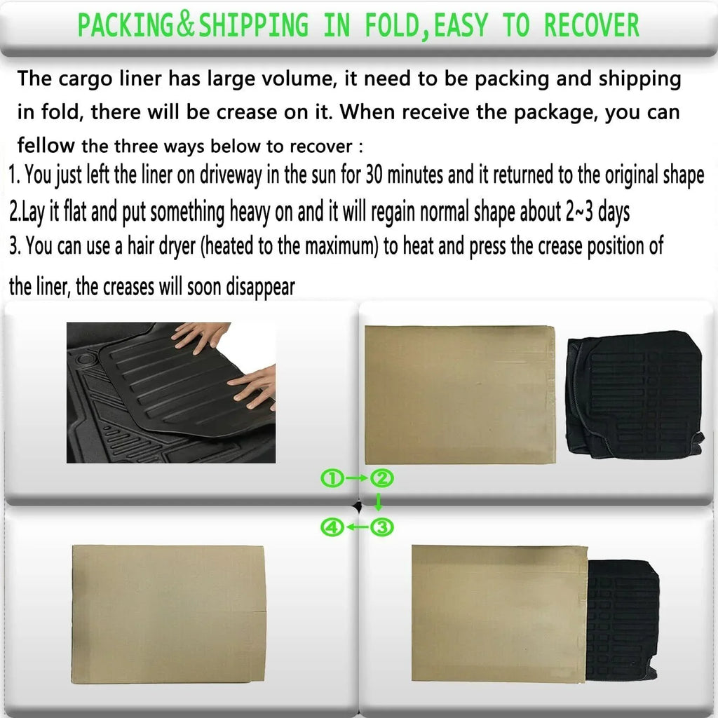 TPO Trunk Mats Fabric 3D Molded Protection For Jeep Grand Cherokee 2011-2021 Cargo Mats