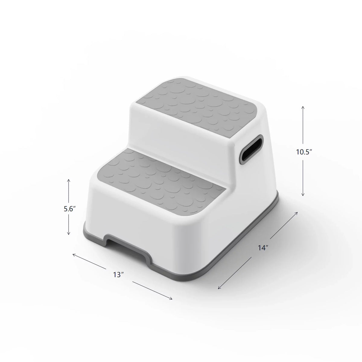 UNCLE WU Kids Step Stool (2 Pack) - Toddler Step Up Stool Adjustable Height for Kitchen - Bathroom Safety Bottom as Toilet Stool/Dual Height & Wide 2 Step Stool for Kids / Adult (Gray White)