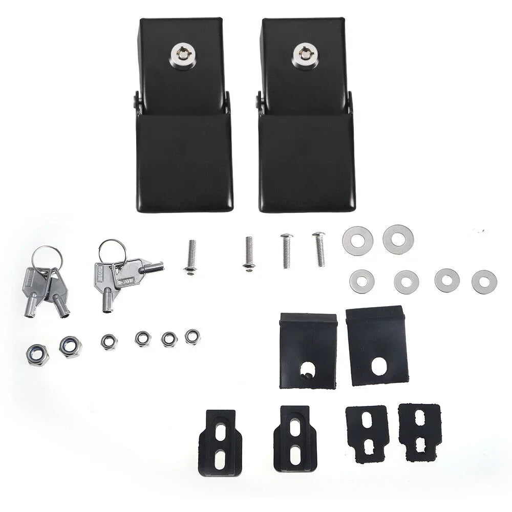 Jahy2Tech Locking Hood Latch Pins Kit for Jeep Wrangler JK JKU - Strong & Stylish - Easy Installation - Caliber Composition