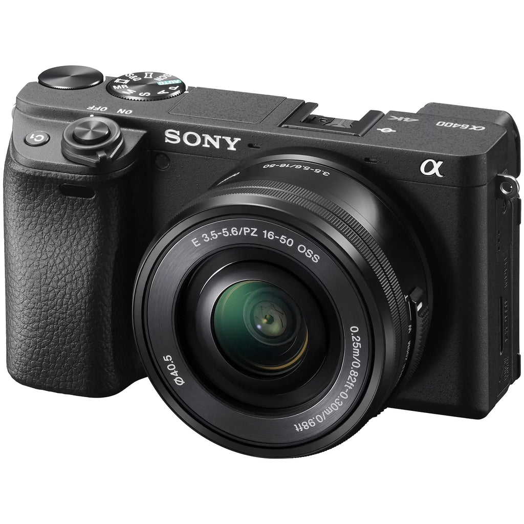 Sony Alpha a6400 Mirrorless Digital Camera with E PZ 16-50mm OSS Lens, 64GB SanDisk Card, Tripod, Case, ZeeTech Accessory Bundle