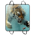 GCKG Fierce King Of Forest Tiger Swimming To A Meat Pet Car Seat Shield Dog Car Seat Mat Hammock Cargo Mat Trunk Mat For Cars Trucks and SUV 54x60 inches