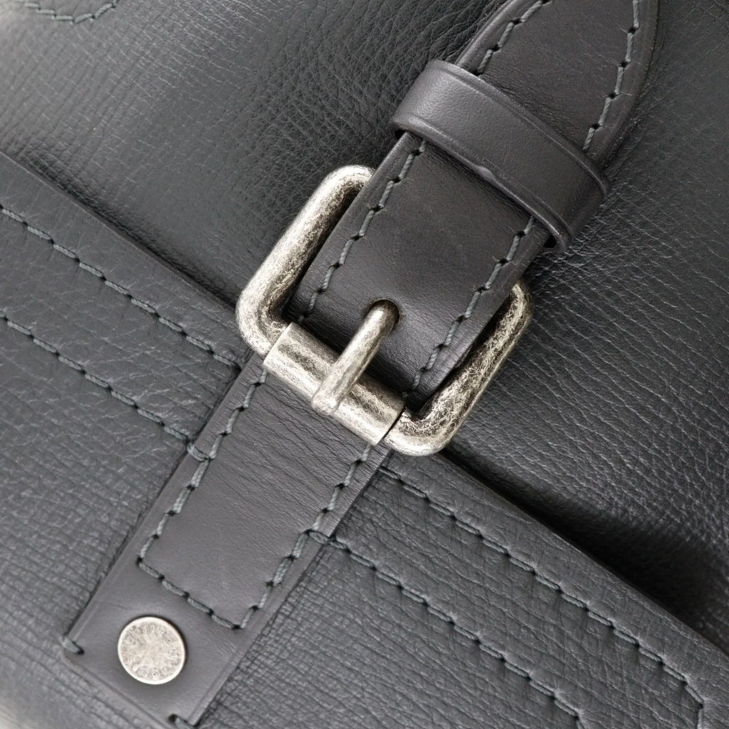 Pre-Owned LOUIS VUITTON Louis Vuitton Yuma Shoulder Bag Utah M97024 Leather Basalt Black RI3059 Men's (Good)