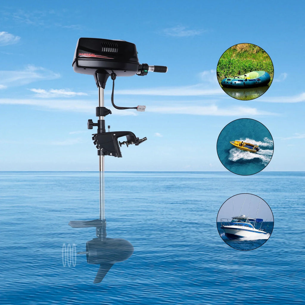 ZhdnBhnos 2.2KW 60V 10HP Heavy Duty Outboard Motor Fishing Ship Engine Electric Brushless Trolling Motor Tiller Control 3000 R/Min