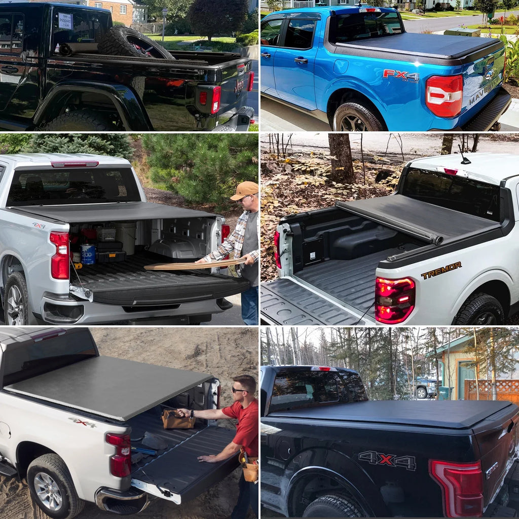 Kikito Vinyl Soft Roll-Up Tonneau Shield Truck Bed for 2007-2021 Tundra (Excl. Trail Edition) 6.5FT (78.7in) Bed (for Models With or Without The Deck Rail System)