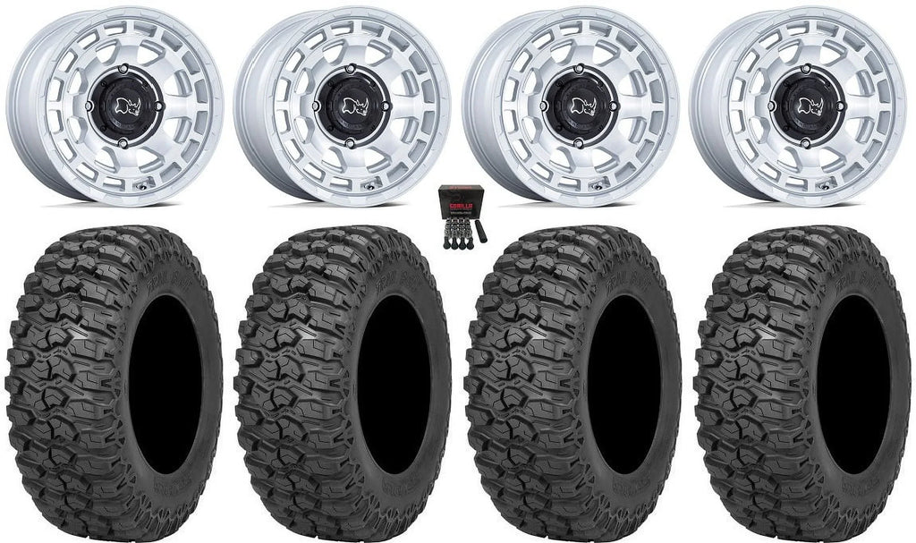 Black Rhino Chamber 14" Wheels Si 30" Trail Saw 2.0 Tires Kawasaki Mule Pro FXT