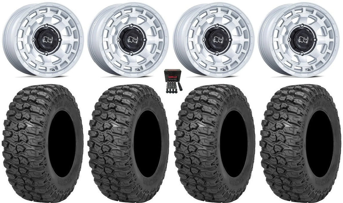 Black Rhino Chamber 14" Wheels Si 30" Trail Saw 2.0 Tires Kawasaki Mule Pro FXT