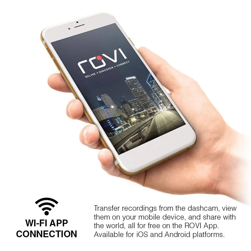 Rovi CL-6001 Magnetic Mount 1080p Full HD High Definition Panoramic Car Dash Camera Recorder with 1.5 Inch Wide Screen Wi-Fi, GPS, Loop Video Recording, Impact Detection and 360 Degree Rotation
