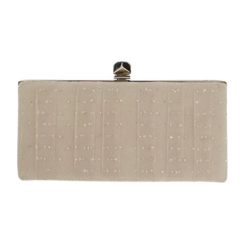 Pre-Owned JIMMY CHOO Jimmy Choo Celeste clutch bag 183 CELESTE canvas pink beige gold hardware clasp chain 2WAY shoulder party (Good)