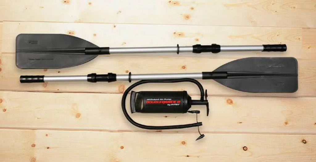 Intex Excursion Inflatable Rafting Fishing 4 Person Craft w/ Oars & Pump (3 Pack)