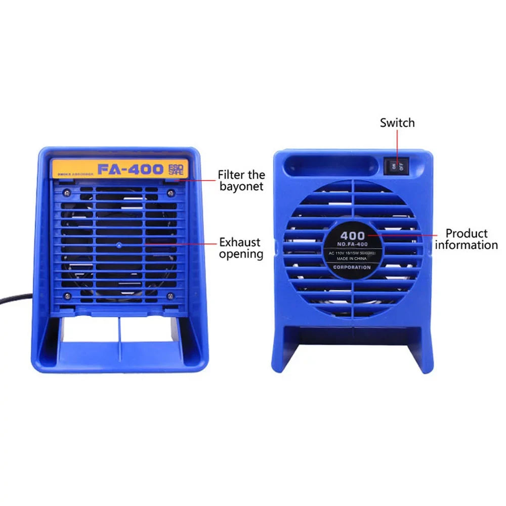 Pinnaco FA-400 Solder Iron Smoke Absorber Fume Extractor Ventilator for Soldering Workbench