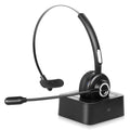 Comfortable Bluetooth Headset, UX-M97 Wireless Headset with Microphone, Cell Phone Headset with Noise Isolation Mic Charging Base Mute Function for Samsung Galaxy Z Flip3 5G With Charging Dock