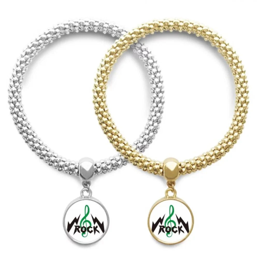 Rock Roll High Notes Intense Lover Wristlet Pendant Jewelry Couple Chain