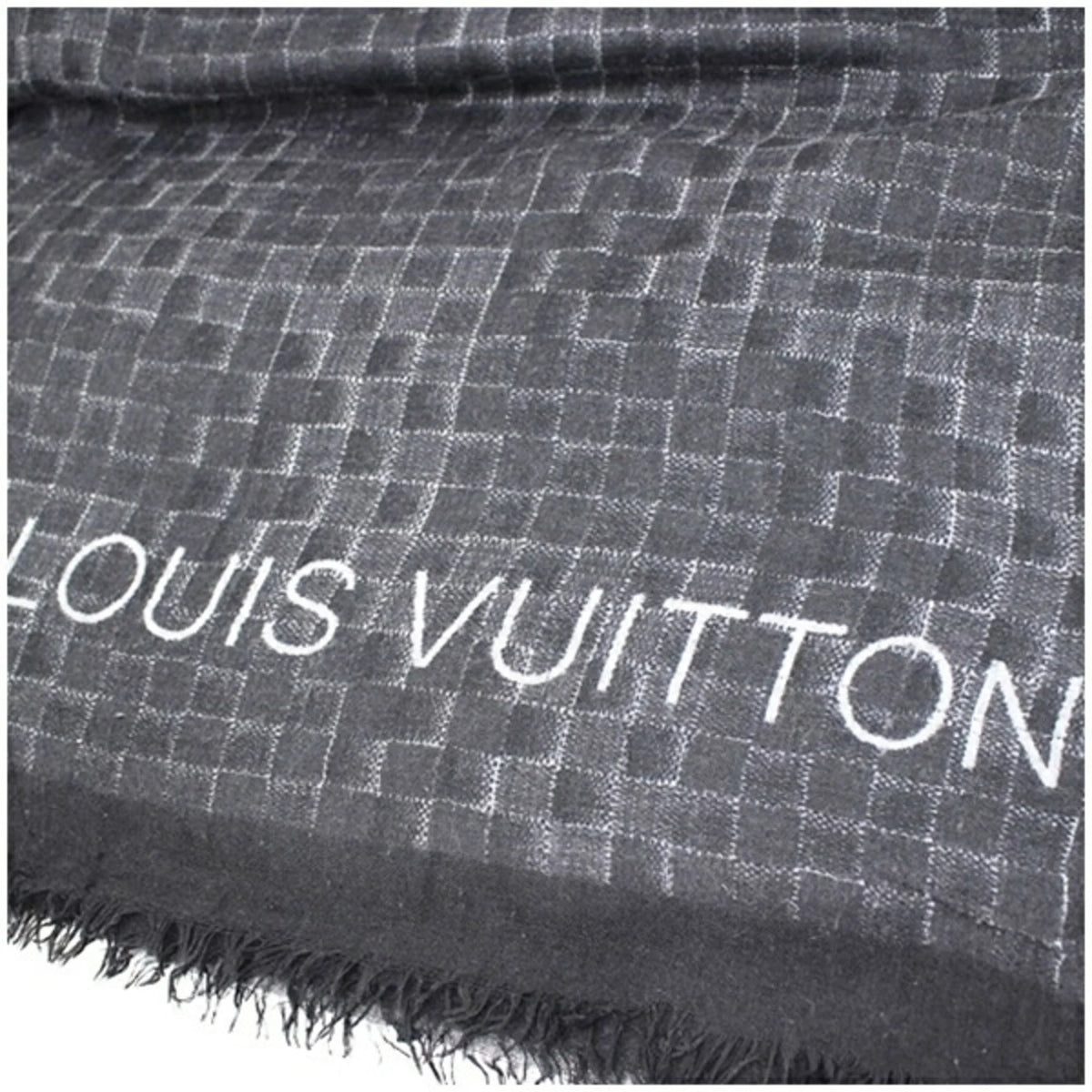 Pre-Owned Louis Vuitton Shawl Large Cashmere x Silk Black 401910 Women's (Good)