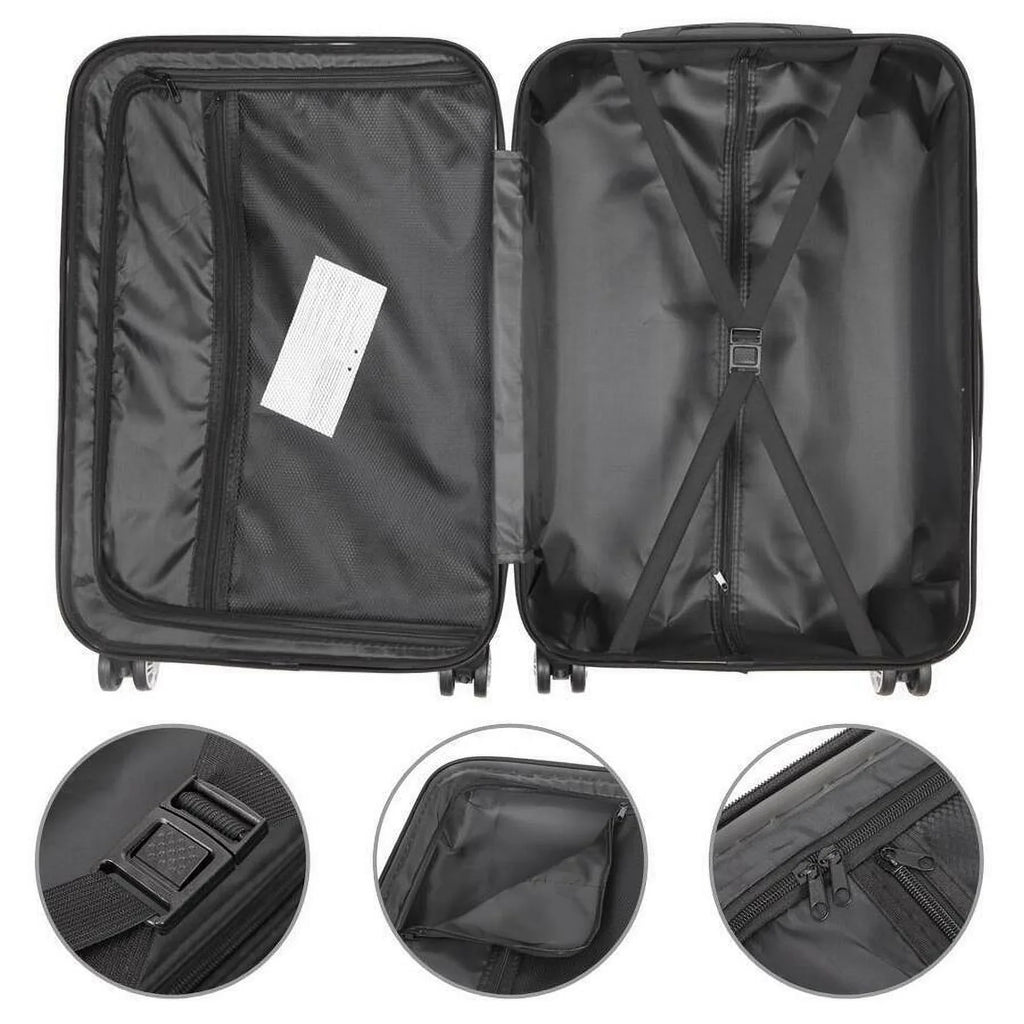 ABS Trolley Luggage Set with TSA Lock, Wine Red, 3-Piece