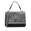 Pre-Owned Authenticated Louis Vuitton Eyelet LockMe II Calf Leather Gray Satchel Unisex (Good)