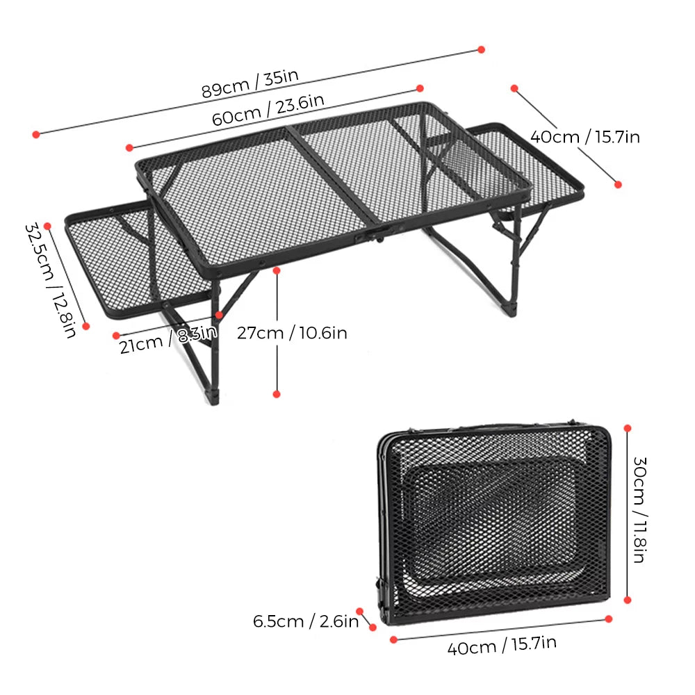 OWSOO Folding Table, Compact and Portable, Essential for Picnics and Camping, Food Prep Station