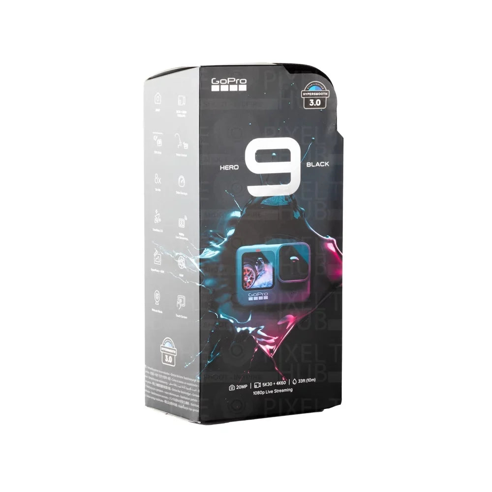 GoPro HERO9 Black Waterproof 4K Camcorder All In 1 PRO ACCESSORY KIT with SanDisk 64GB, 3-Way Tripod, Medium Case, Head and Chest Strap, Selfie Stick and Much More