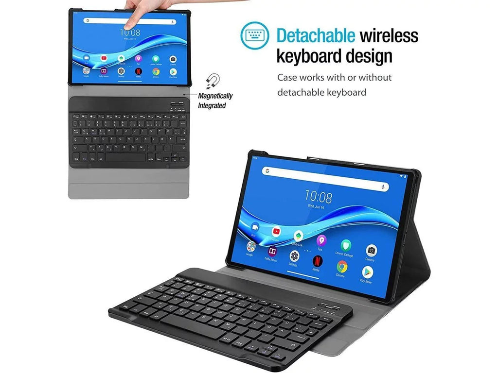 Wireless Keyboard Case for Lenovo Tab K10 2021 / Lenovo Tab M10 FHD Plus 2020 2nd Gen 10.3 inch TB-X606F / TB-X606X Slim Shell Lightweight Stand Wrap with Detachable Keyboard
