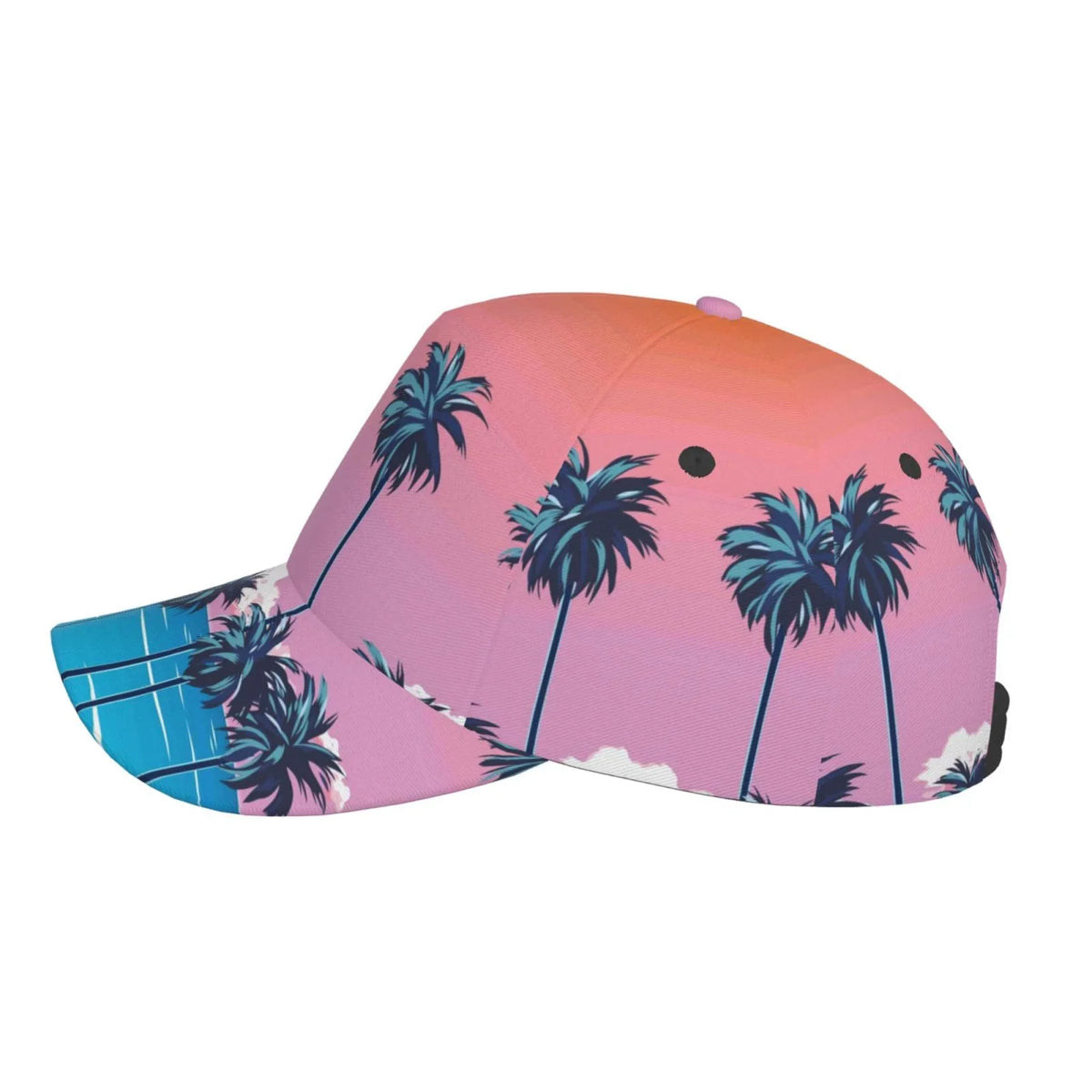 Coaee Beach With Palm Trees Adjustable Fashionable Curved Brim Baseball Cap Outdoor Hat, Uv Protection And Non-Stuffy Baseball Cap