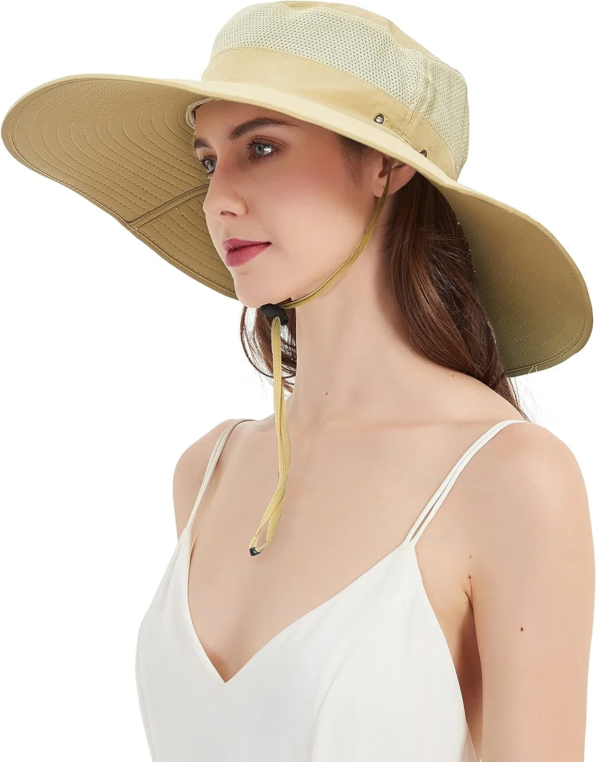 HLLMAN Super Wide Brim Sun Hat-UPF 50+ Protection,Waterproof Bucket Hat for Fishing, Hiking, Camping,Breathable Nylon & Mesh