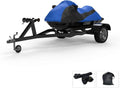 Custom Contour Fit Weatherproof Jet Ski Wrap for Kawasaki 900 STS 2001-2002 - Blue/Black Color - All Weather - Trailerable - Protect from Rain & Sun! Includes Trailer Straps & Storage Bag