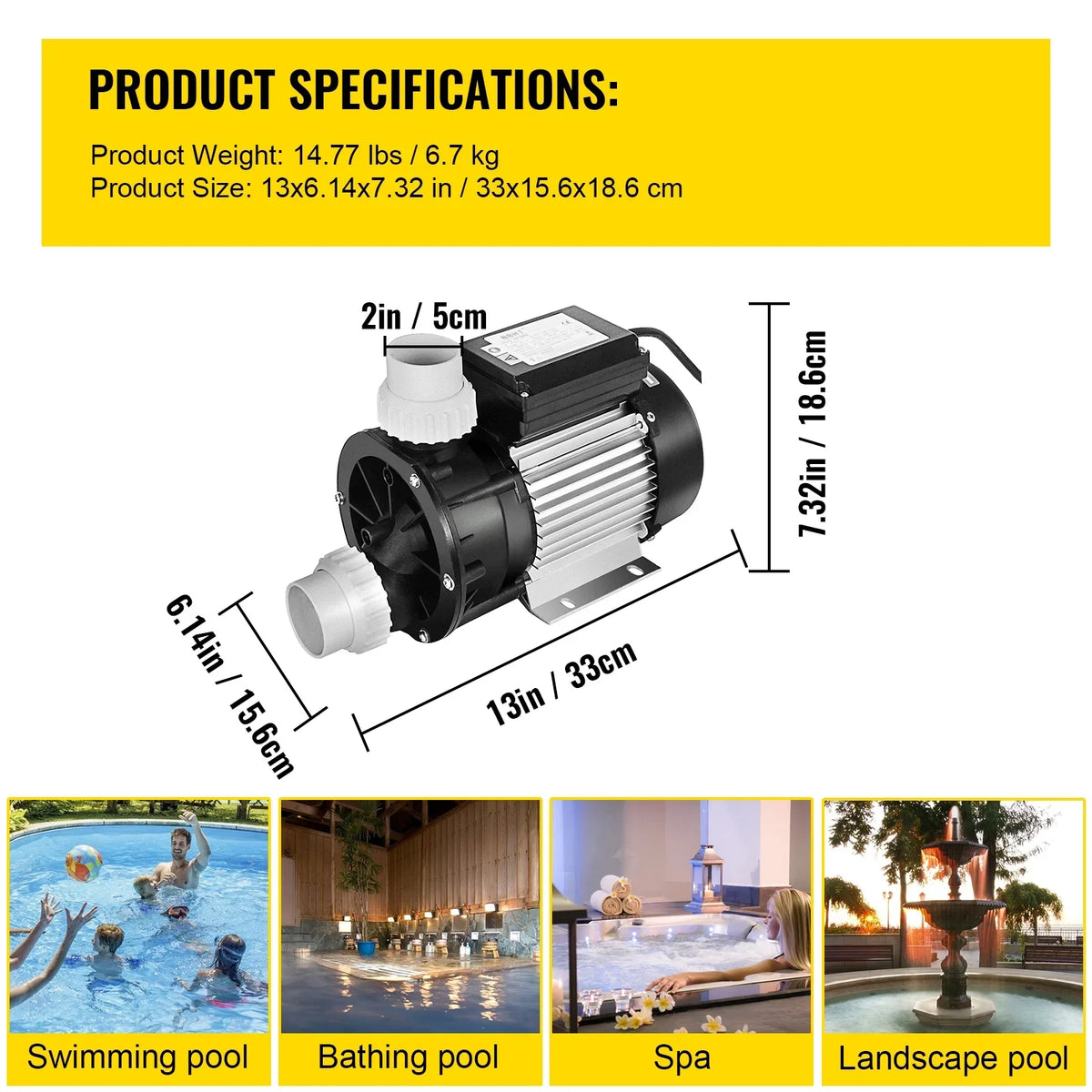 BENTISM Swimming Pool Pump Water 750W 1HP Self Priming Filter Electric Spa