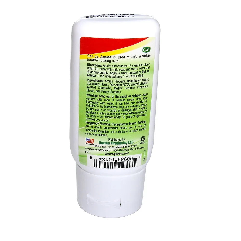 Germa Arnica Gel. Natural Topical Analgesic. Moisturizer for Cracked Skin. Pain and Ache Relief for Bruises / Arthitis. 2 oz. Pack of 6