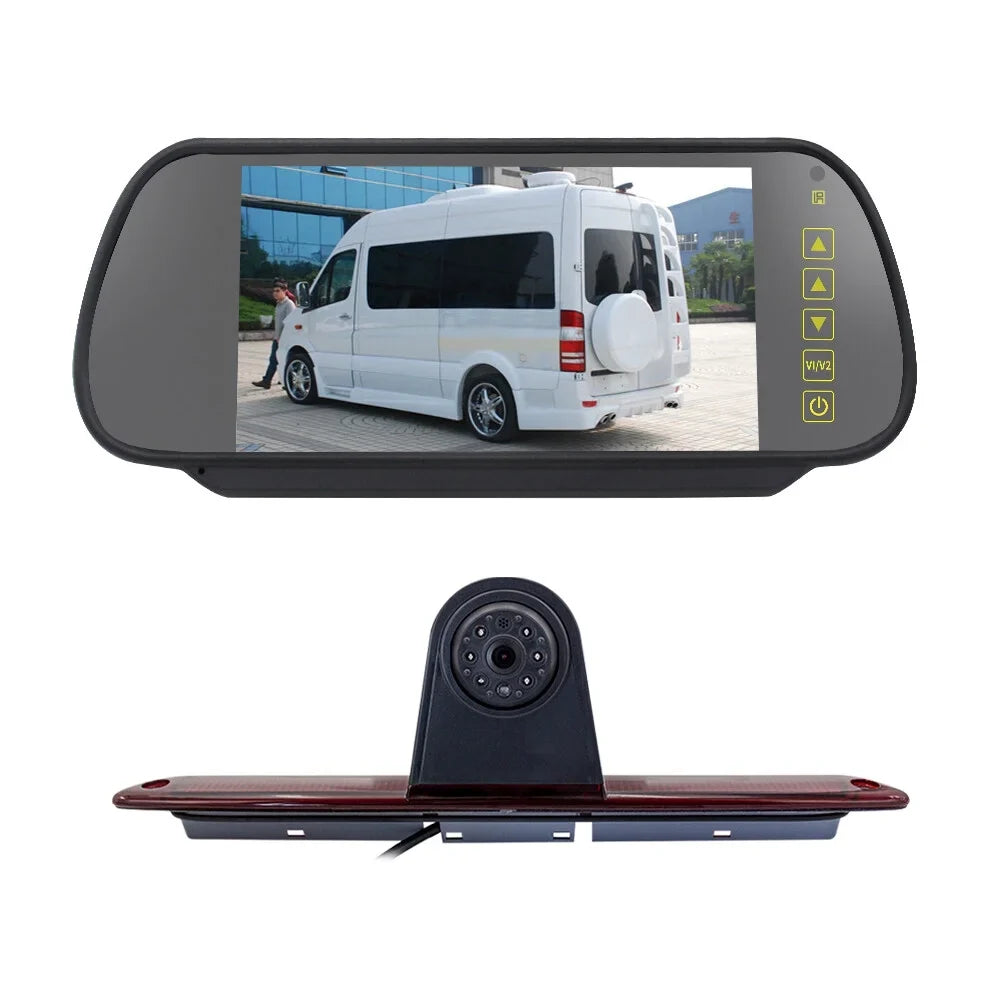 7in Brake Light Backup Camera for Mercedes-Benz Sprinter/VW Crafter Vans LED Light Parking (with Monitor)