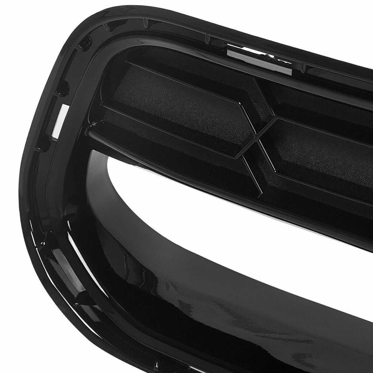 Kojem Front Lower Grille for 2014-2019 Chevrolet Corvette C7 All Models Z06 Style Bumper Wrap Painted Glossy Black Plastic (W/O Front Camera Bracket)