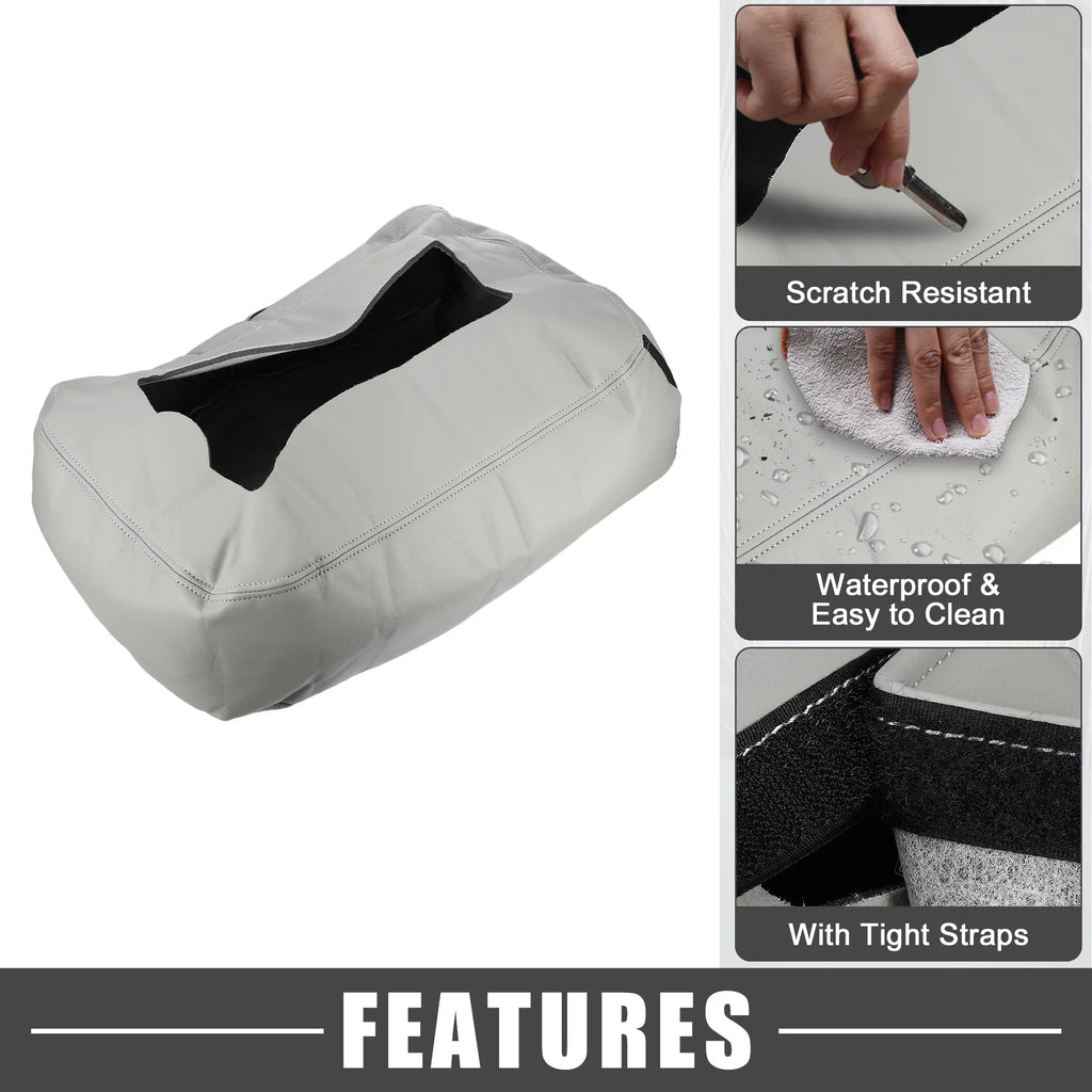 Center Console Protection Pad Waterproof for Chevy Silverado 1500 1500HD 2007-2014 Faux Leather Gray