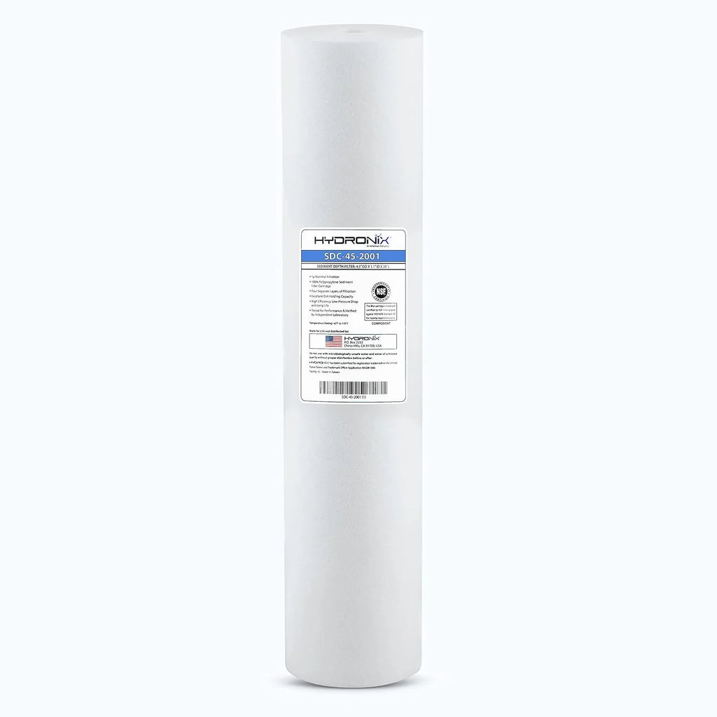Whole House Or NSF Polypropylene Sediment Water Filter Cartridge 4.5" X 20" - 1 Micron