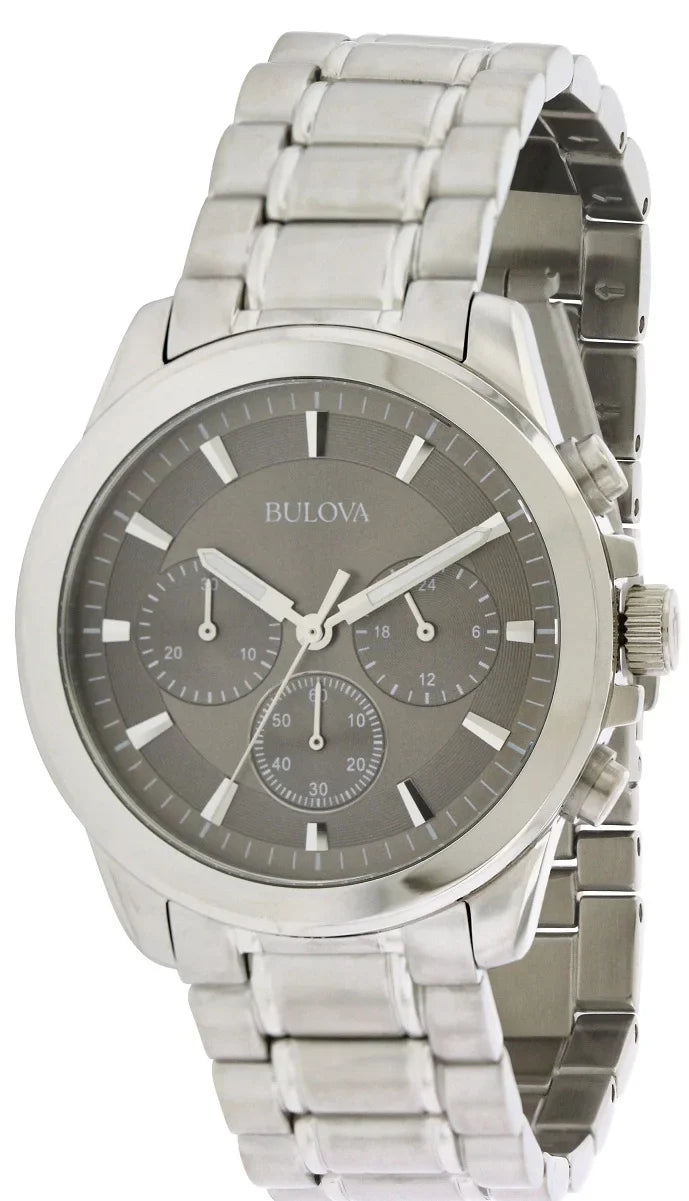 Bulova Stainless Steel Chronograph Mens Watch 96A180