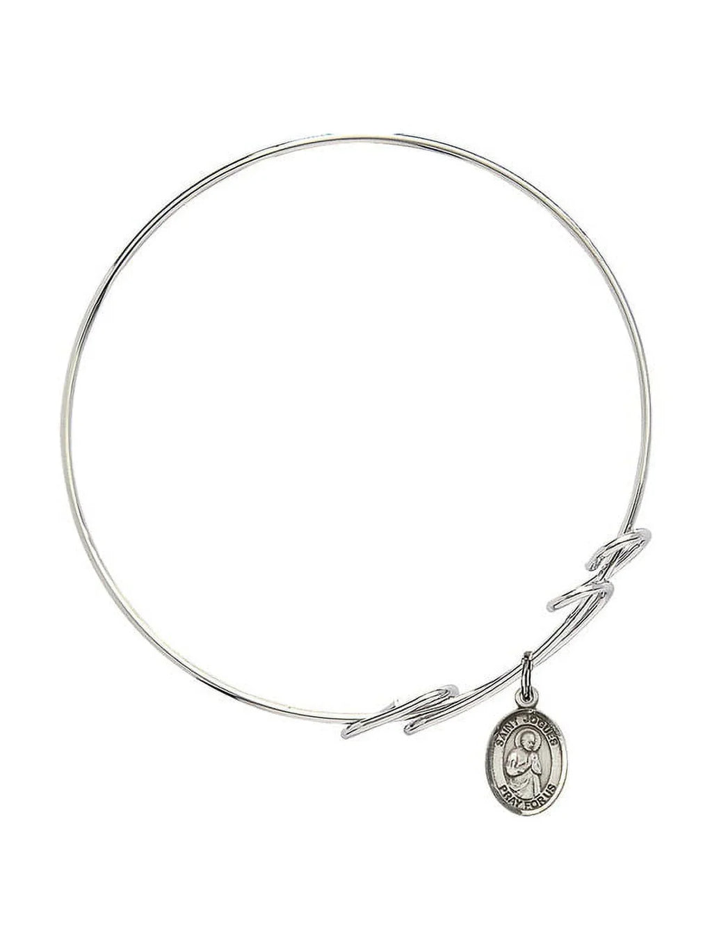 8 inch Round Double Loop Armlet w/ St. Isaac Jogues in Sterling Silver