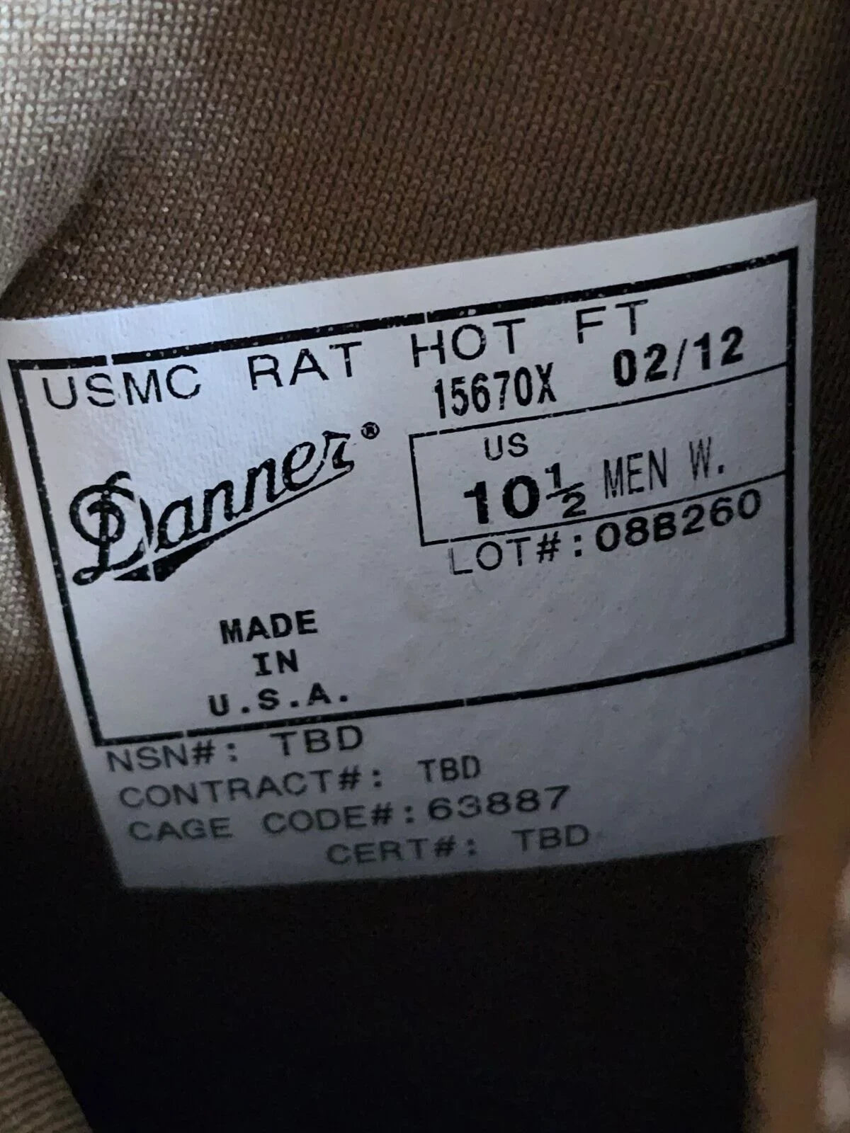 Military Outdoor Clothing Never Issued 10.5W USMC Coyote Danner Hot Weather RAT FT Boot Style 15670X