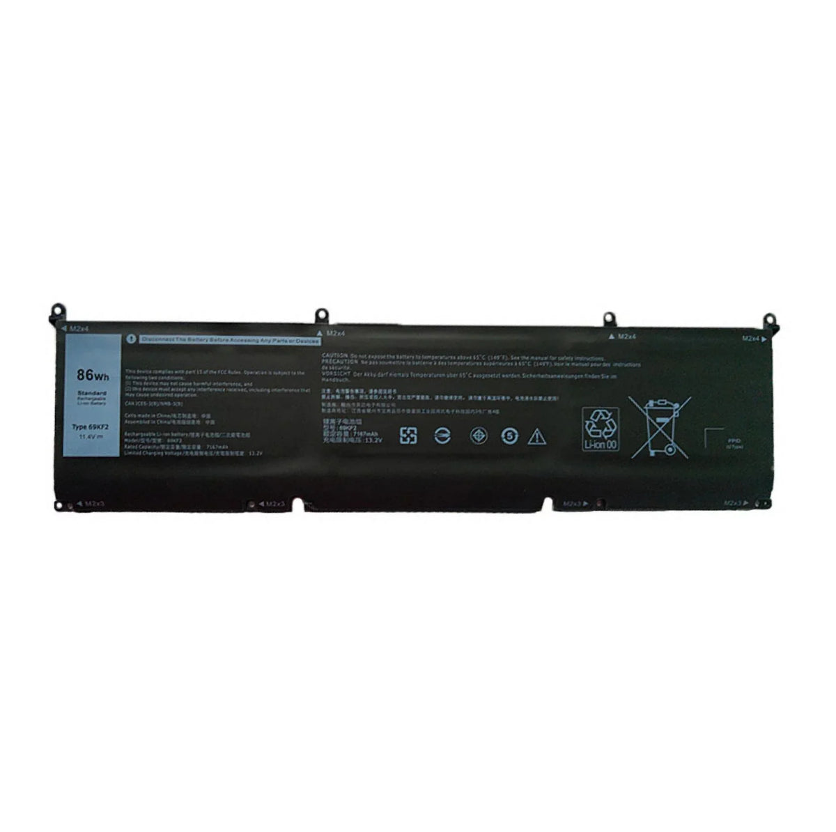 Emery TECH 86Wh 69KF2 Laptop Battery for Dell XPS 15 9500 Precision 5550 M59JH M15 M17