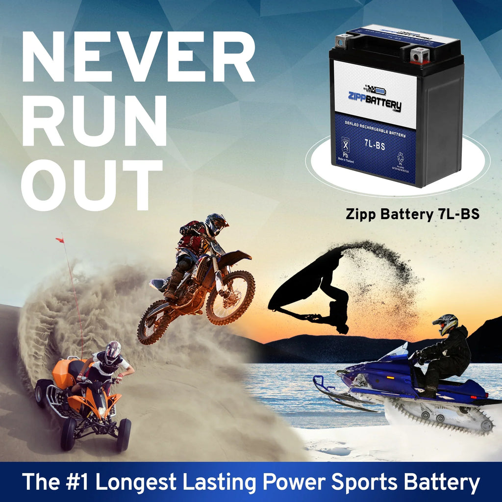 Zipp Battery YTX7L-BS (7L-BS 12 Volt,6 Ah, 75 CCA) Motorcycle Battery for Yamaha Xt225 Serow 225cc 92-'00