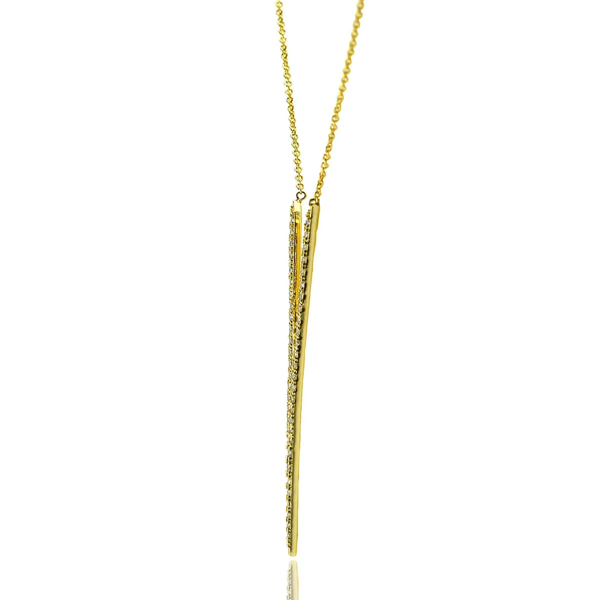 Blue Box Boutique Inc Cubic Zirconia Gold Pointed V Drop Pendant Necklace for Women, Teens