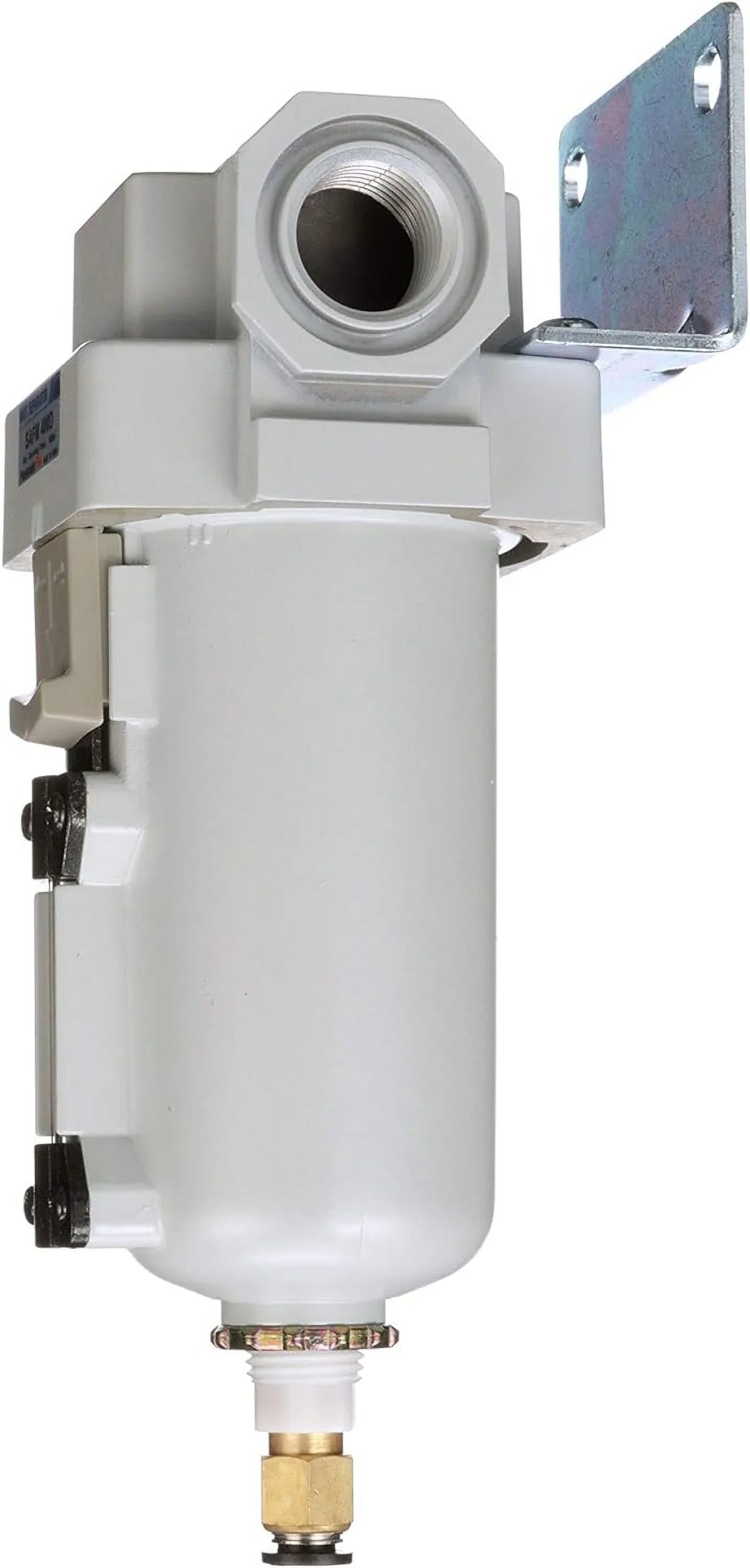compressed air coalescing filter, 0.1 micron, 1/2" npt - metal bowl, auto drain, bracket