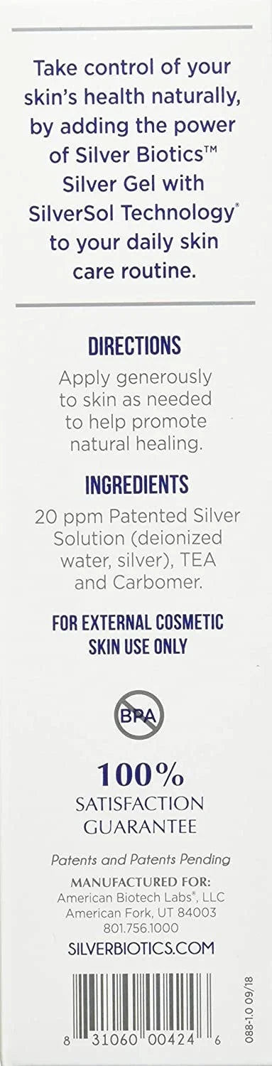 n Biotech Labs Silver Biotics Silver Gel Ultimate Skin & Body Care 4 oz