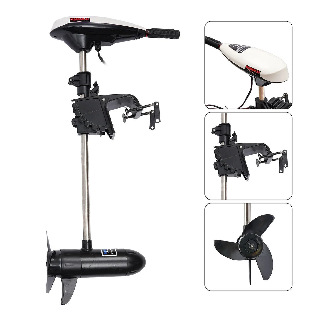HANGKAI 12V 45LBS Electric Vessel Motor Outboard Trolling Motor Engine Heavy Duty