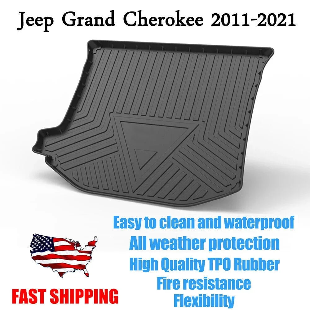TPO Trunk Mats Fabric 3D Molded Protection For Jeep Grand Cherokee 2011-2021 Cargo Mats