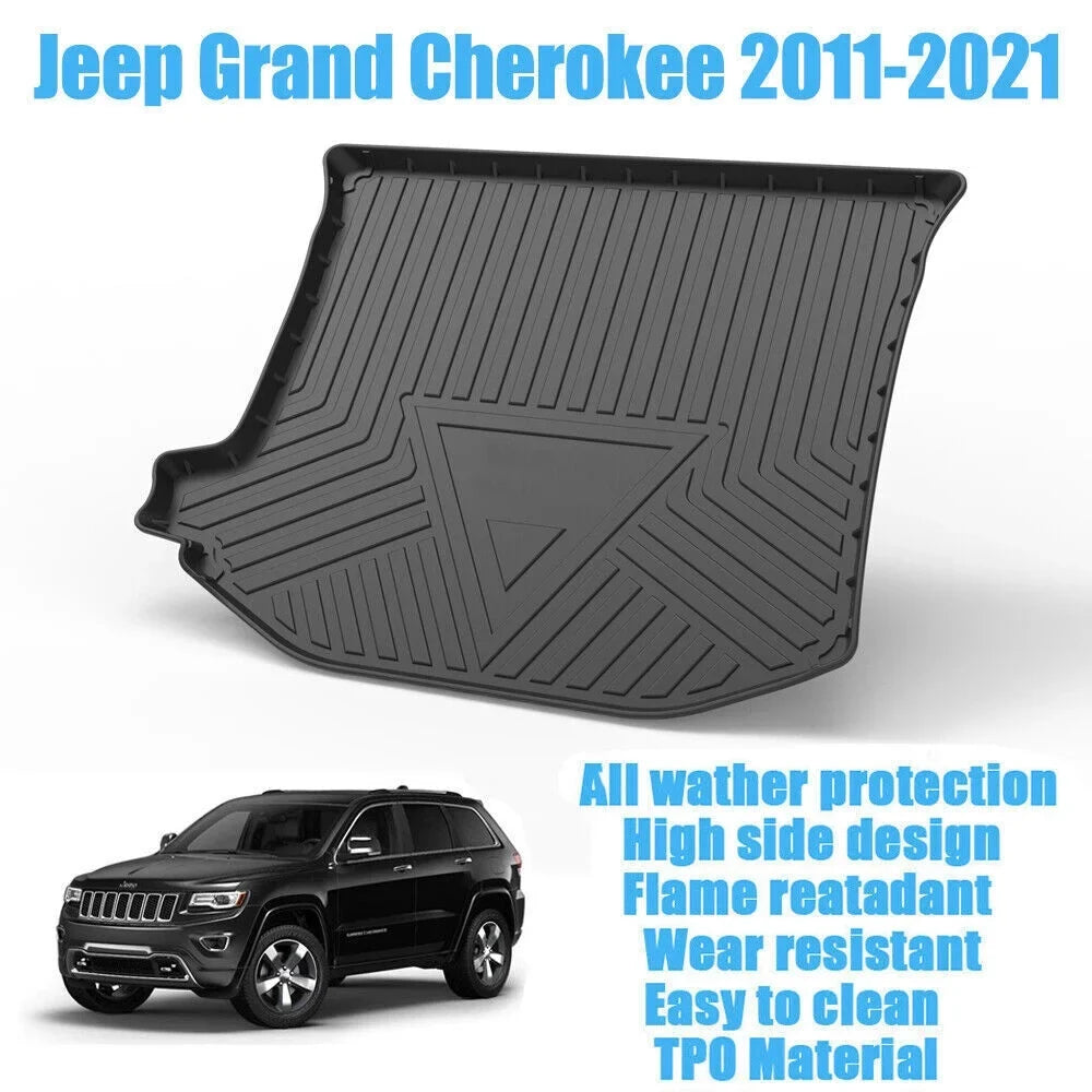 TPO Trunk Mats Fabric 3D Molded Protection For Jeep Grand Cherokee 2011-2021 Cargo Mats