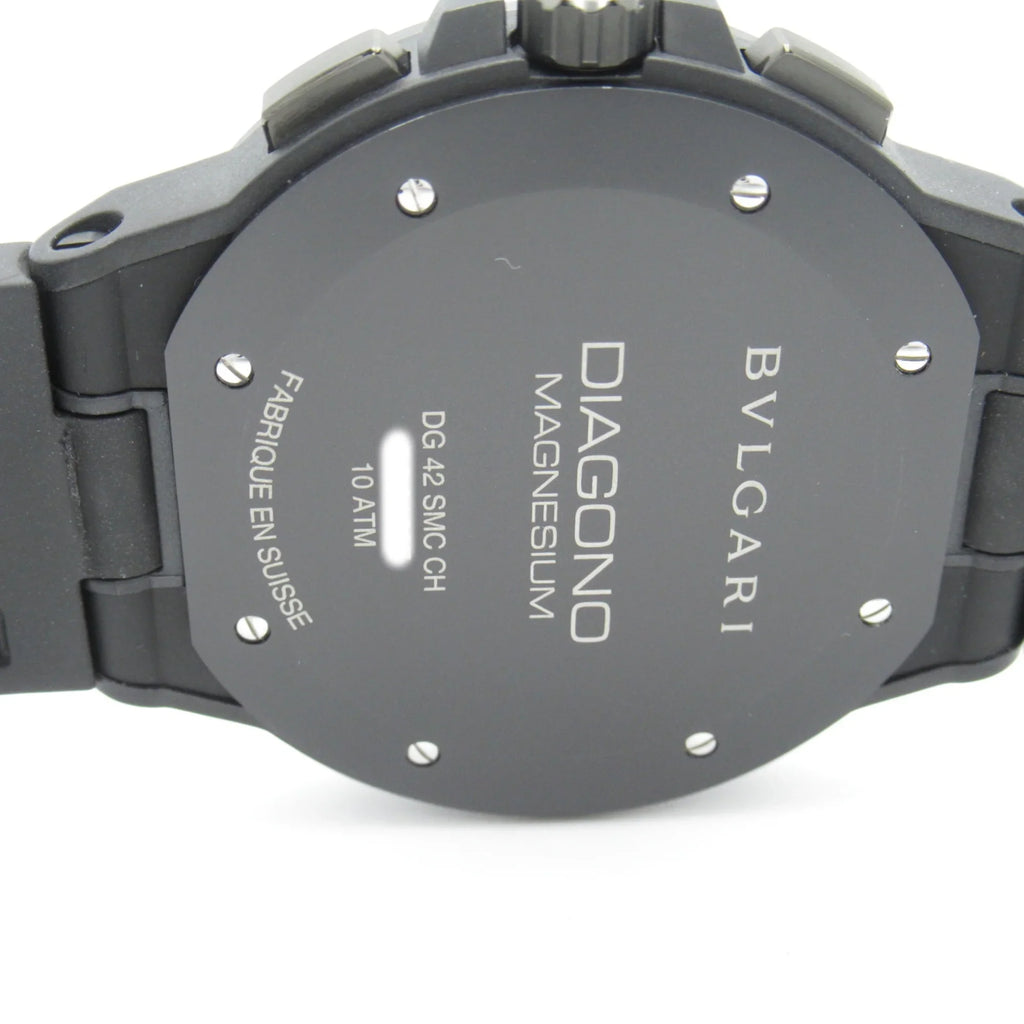 Pre-Owned BVLGARI Diagono Magnesium Chrono Wrist Watch watch Wrist Watch DG42SMCCH Mechanical Automatic Black Rubber belt mag DG42SMCCH (Good)