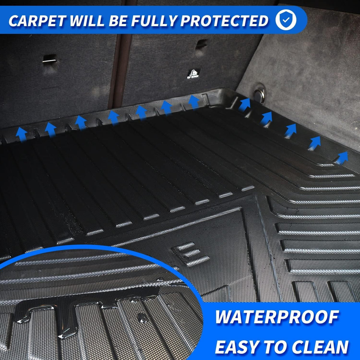 Cargo Liner Fit 2017-2022 Honda CR-V All Weather Rear Trunk Protection Cargo Tray Floor Mat for Honda CR-V 2017 2018 2019 2020 2021 2022 Accessory, Black