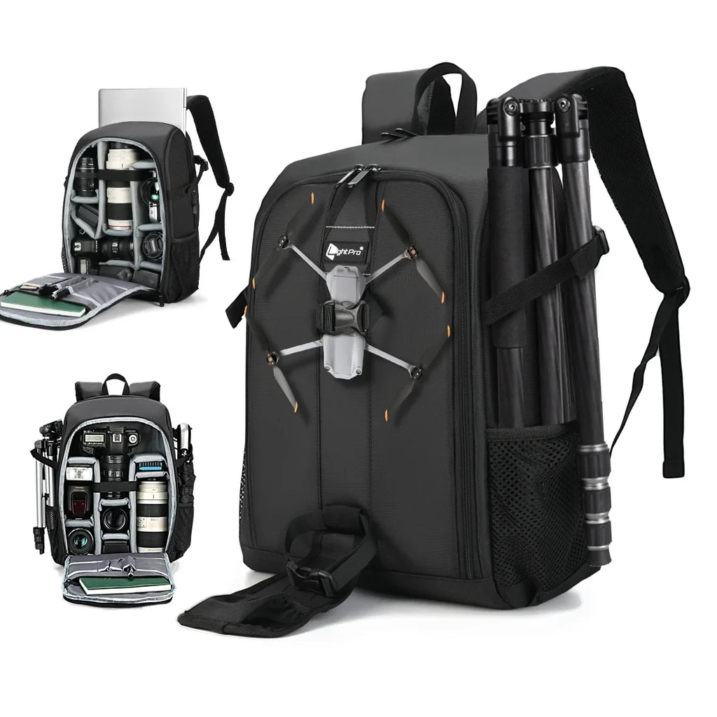 Big Capacity Photography Camera Waterproof Shoulders Backpack Video Tripod DSLR Bag Drone Case w/ Rain Wrap for Canon Nikon Sony Pentax