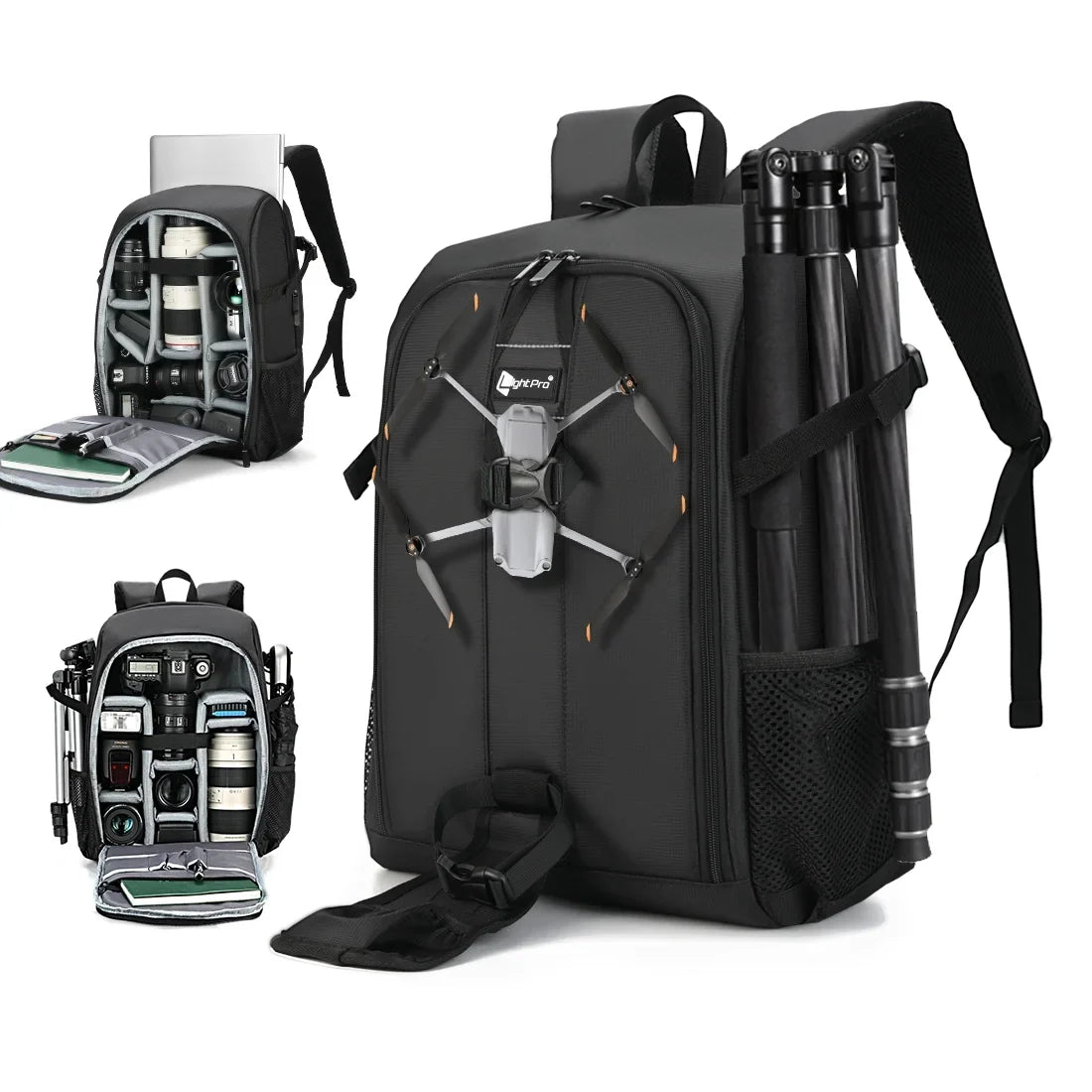 Big Capacity Photography Camera Waterproof Shoulders Backpack Video Tripod DSLR Bag Drone Case w/ Rain Wrap for Canon Nikon Sony Pentax