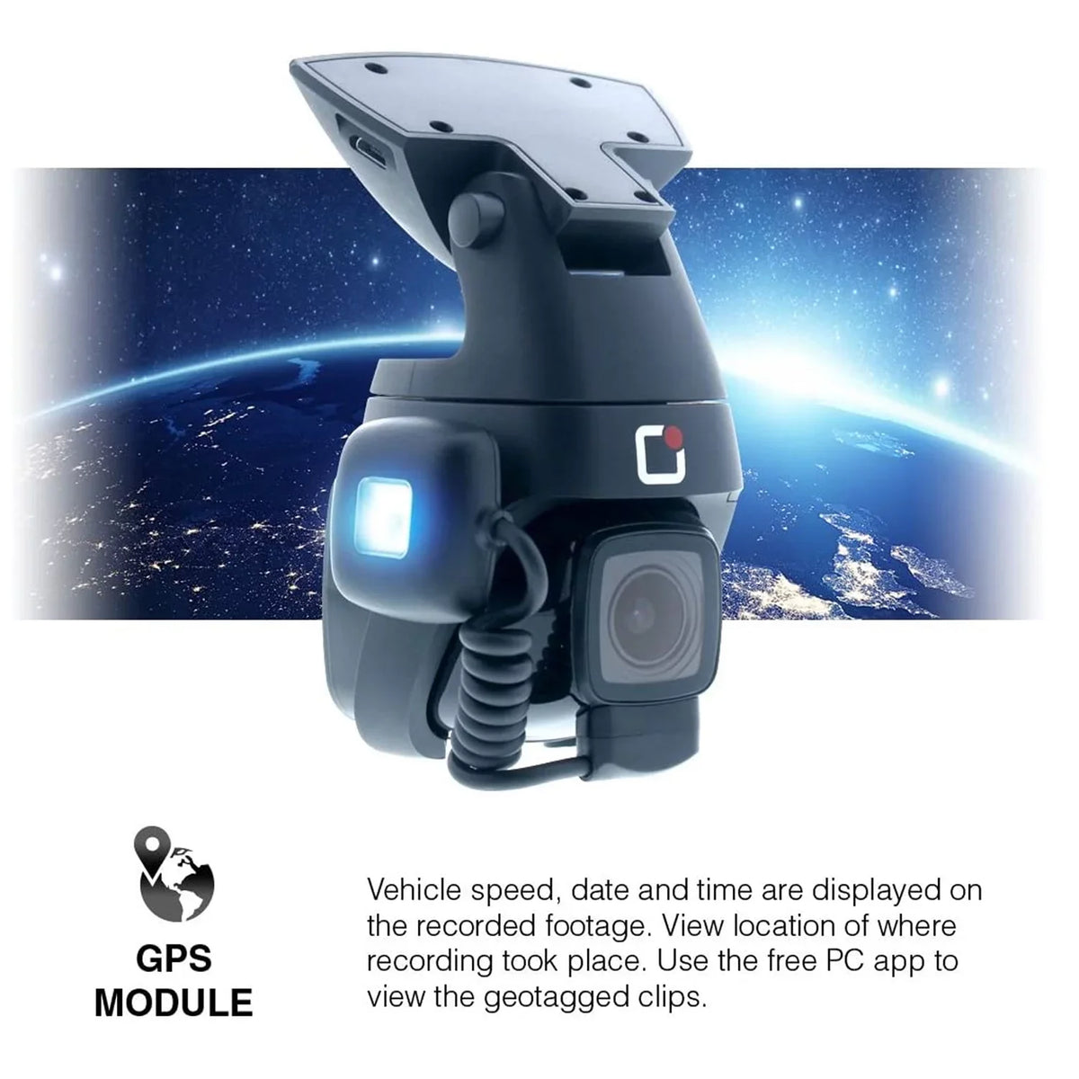 Rovi CL-6001 Magnetic Mount 1080p Full HD High Definition Panoramic Car Dash Camera Recorder with 1.5 Inch Wide Screen Wi-Fi, GPS, Loop Video Recording, Impact Detection and 360 Degree Rotation