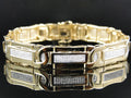 Mens Pave Set 14K Yellow Gold Round Cut Genuine Diamond 8.5 Inch 3 Ct
