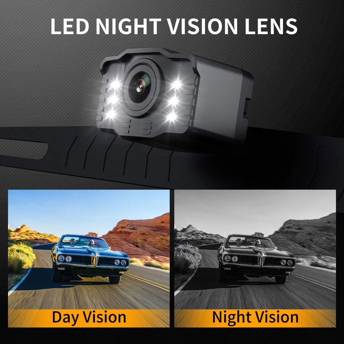 Xroose S2 HD Wired Backup Camera, 149° Wide Field of View License Plate Camera, IP69 Waterproof Colored Night