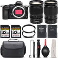Nikon Z5 Mirrorless with 24-200mm f/4-6.3 VR Lens + 24-70mm f/4 S Lens + 64GB Storage + UV Filter + Backup Battery + Case + Cleaning Kit - International Version